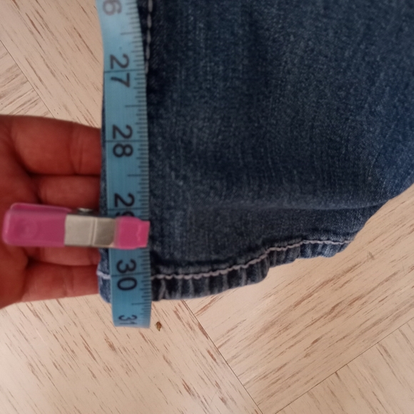 Z.CO Premium Jeans DARK BLUE Distressed High Rise FLARES Size 3 - Picture 3 of 8